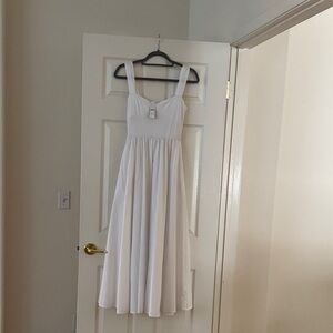 J. Crew White Sleeveless Midi Sundress